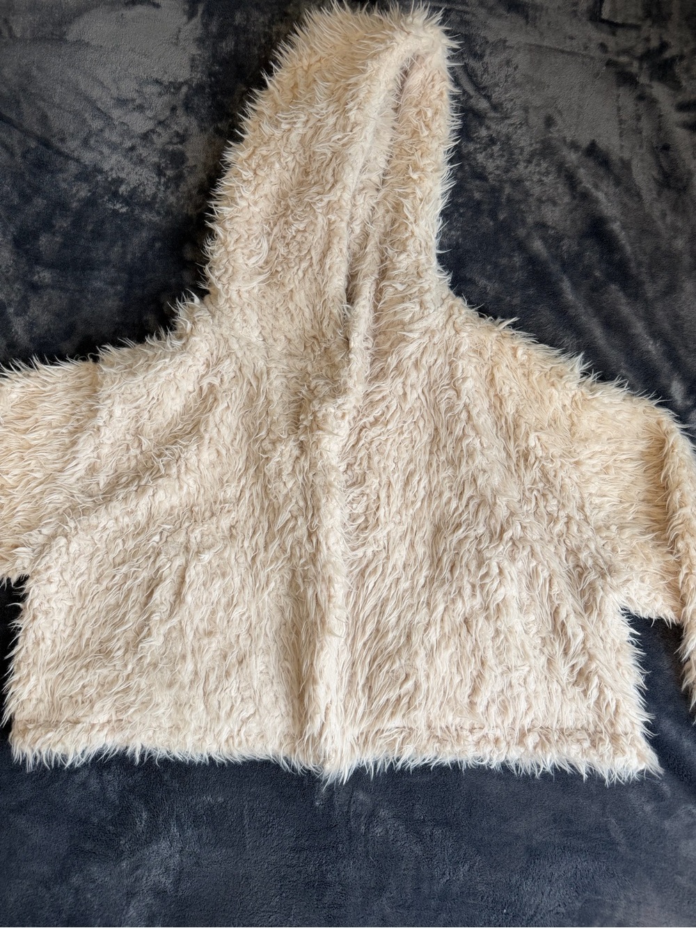 Dress Forum Los Angeles Women’s Small Cream Faux Fur Hooded Jacket